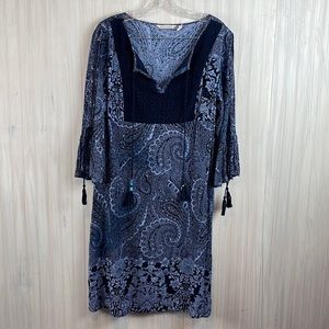 SOFT SURROUNDINGS PAISLEY PRINT DRESS BEACH COVER UP MEDIUM AQUITAINE